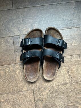 Birkenstock Black Double Strap Buckle Sandals